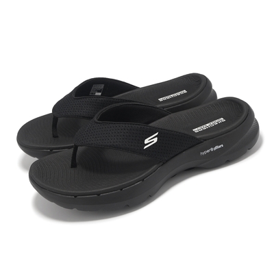 Skechers 拖鞋 Go Walk 6 Sandal 男鞋 黑 白 避震 回彈 人字拖 夾腳拖 涼拖鞋 229129BKW