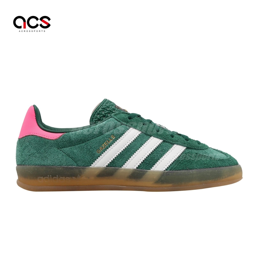 adidas 休閒鞋Gazelle Indoor W 女鞋綠粉紅復古膠底愛迪達IG5929