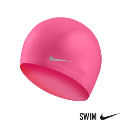 NIKE 矽膠泳帽 運動 機能 泳帽 男女童 粉TESS0106-678