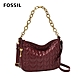 FOSSIL Jolie 絎縫真皮新月斜背包-勃根地紅 ZB1639609 product thumbnail 1