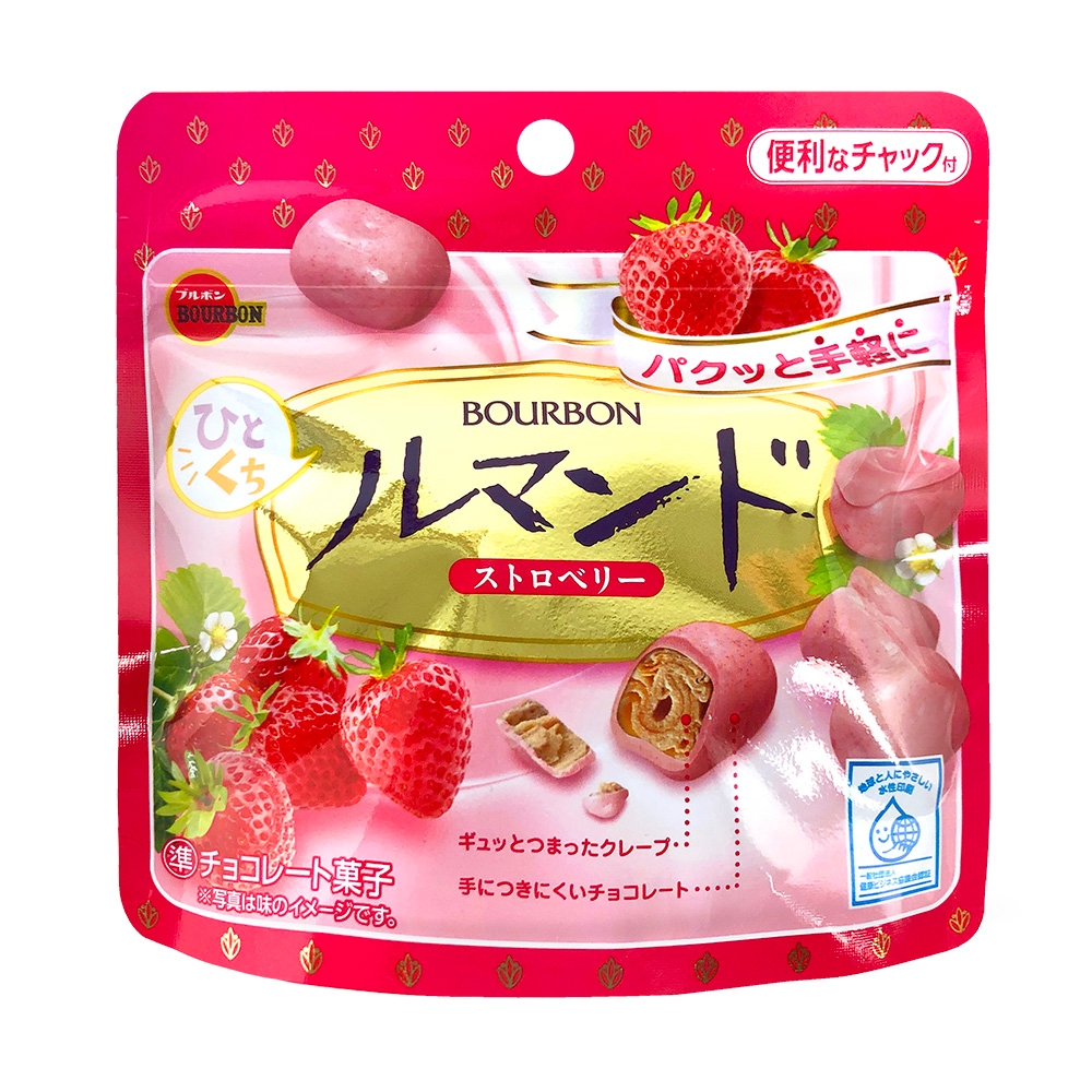 (活動)Bourbon北日本 一口羅曼地草莓風味酥餅(47g)