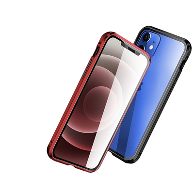 iPhone12 手機保護殼金屬透明全包磁吸雙面玻璃款 12手機保護殼