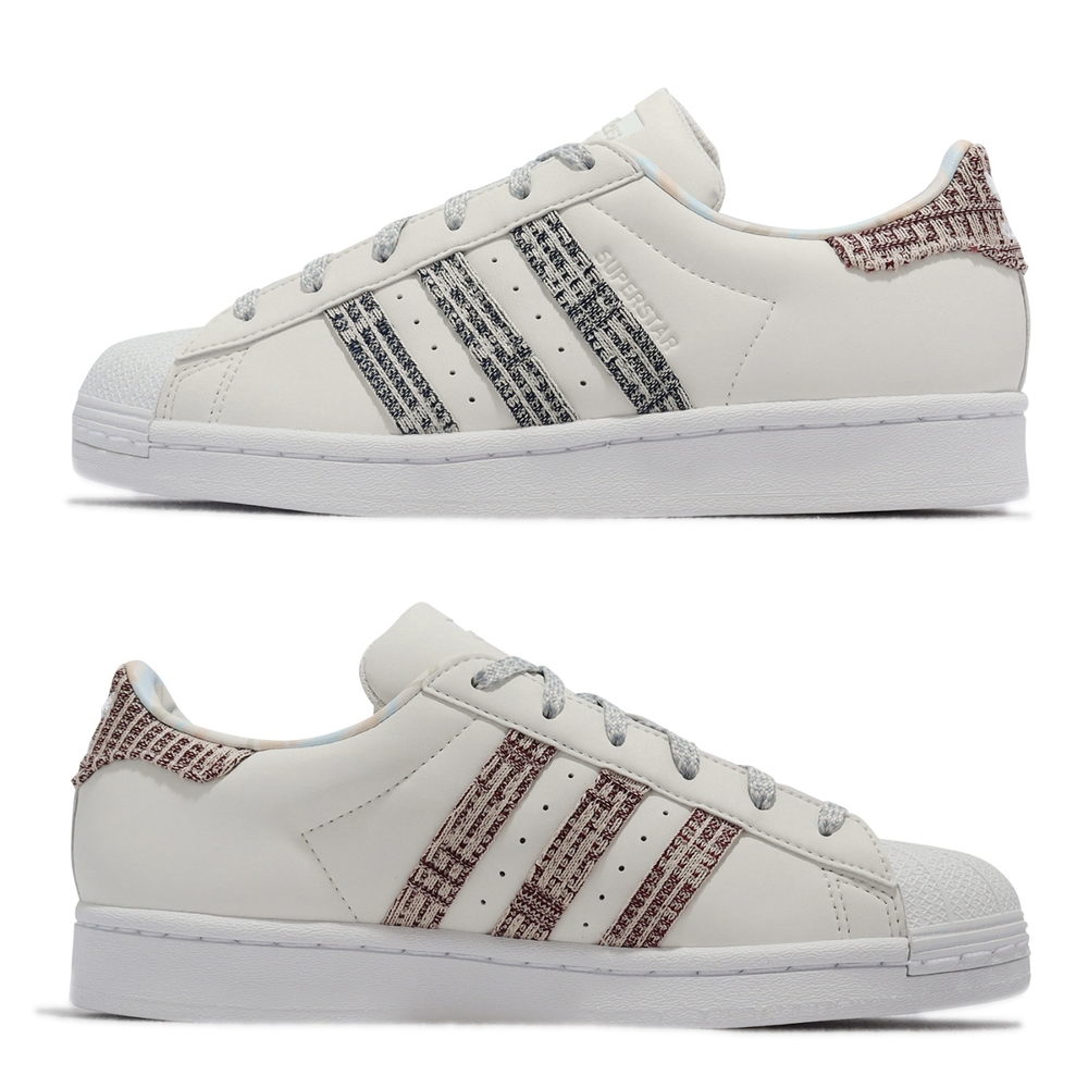 Adidas 休閒鞋Superstar W 女鞋白格紋貝殼頭經典愛迪達GX2180 | 休閒鞋