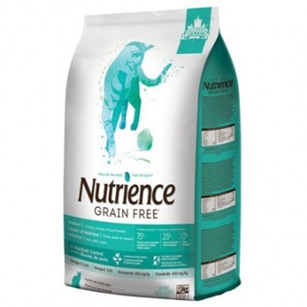 加拿大Nutrience紐崔斯GRAIN FREE無穀養生室內貓-火雞肉+雞肉+鴨肉(放養鴨&漢方草本) 2.5kg(5.5lbs) (NT-F2551)