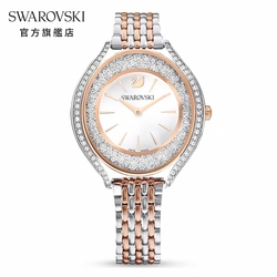 SWAROVSKI 施華洛世奇 Crystalline Aura 手錶 瑞士製造, 金屬手鏈, 玫瑰金色調, 多種金屬潤飾