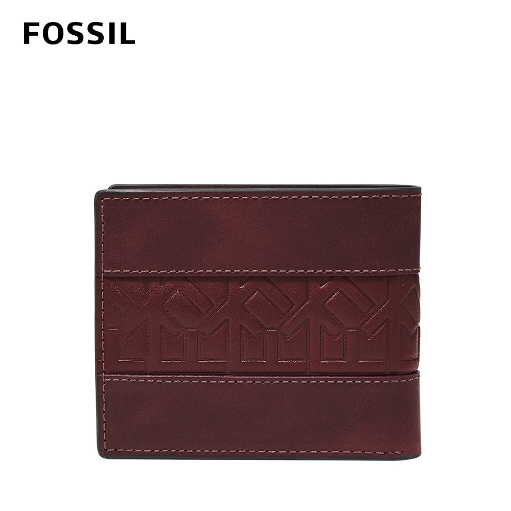 FOSSIL Everett 真皮大零錢袋皮夾-茄色 ML4466540