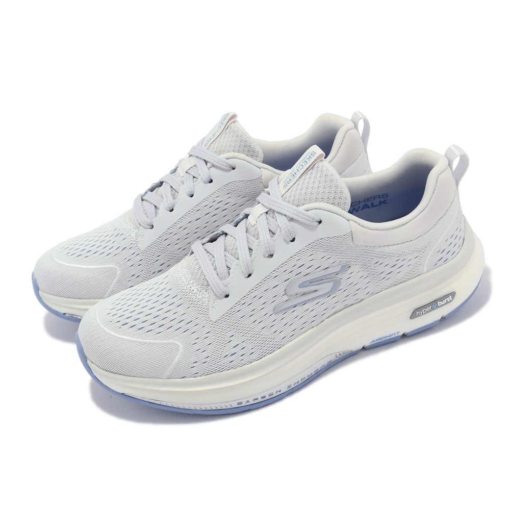 Skechers 休閒鞋 Go Walk Workout Walker-Outpace 女鞋 灰 藍 緩震 厚底 健走 124933GYLB