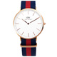 DW Daniel Wellington 雅痞風尼龍腕錶-白x玫瑰金框x藍紅/40mm product thumbnail 1