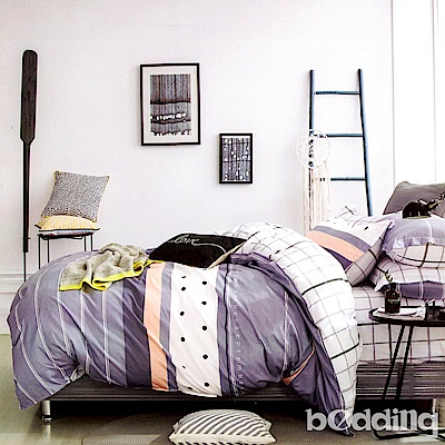 BEDDING-專櫃純棉3.5尺單人薄式床包二件組-戀愛頻率-桔