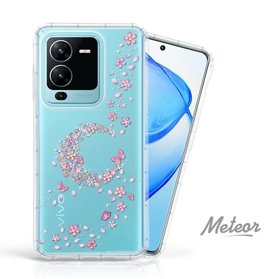 Meteor vivo V25 Pro 5G 奧地利水鑽彩繪防摔殼 - 櫻月