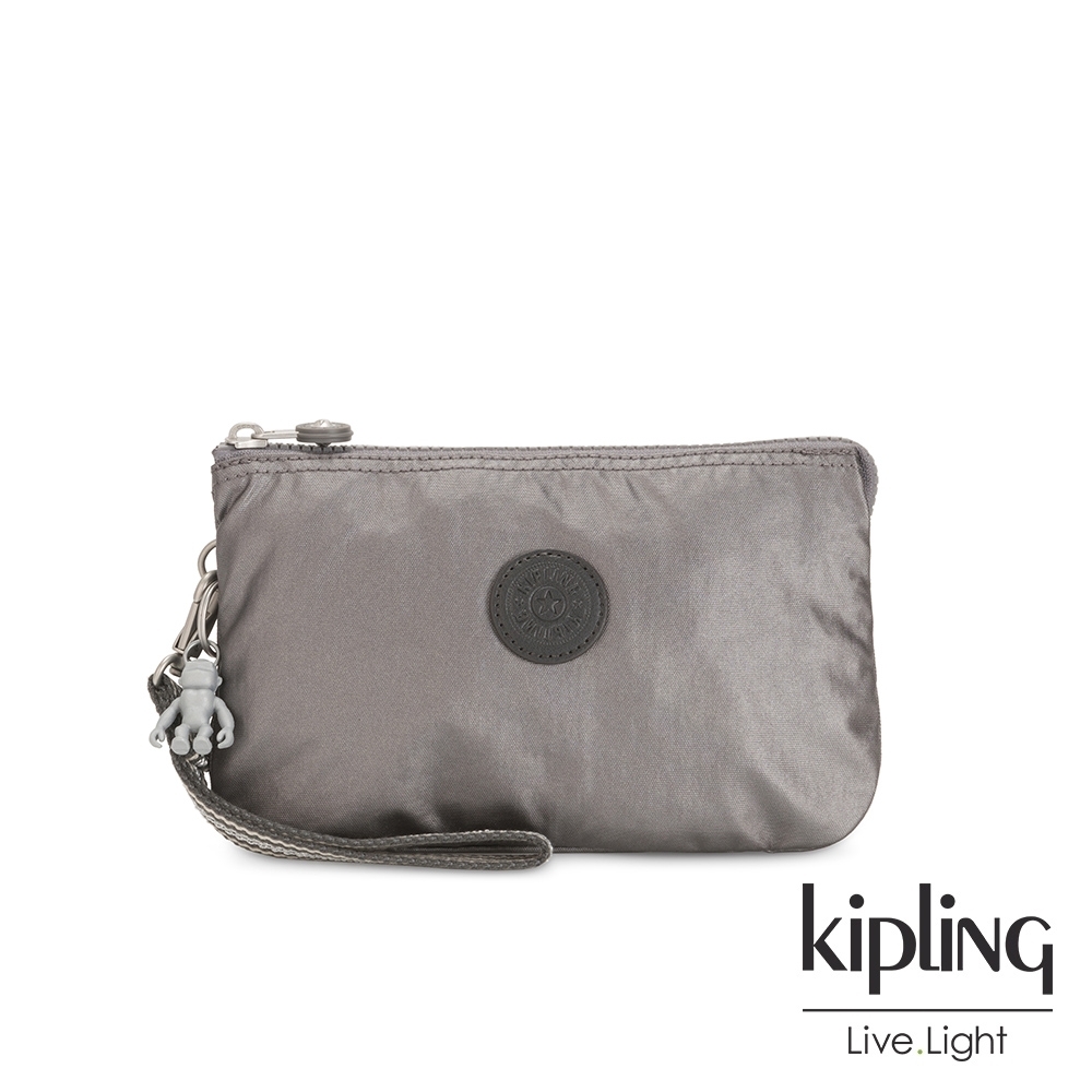 Kipling 低調質感金屬灰褐色多層配件包 Creativity Xl 手提 手拿包 Yahoo奇摩購物中心