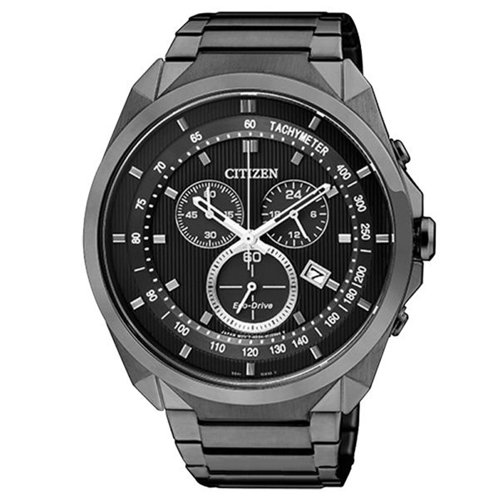 CITIZEN　率性雅爵光動能三環腕錶(黑)-AT2155-58E-44mm