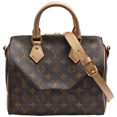 LV Louis Vuitton路易威登 M46977 Speedy Bandoulière 25系列經典Monogram帆布手提/斜背波士頓包