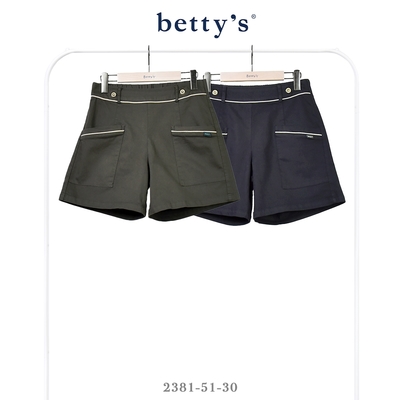 betty’s貝蒂思 腰鬆緊跳色線條大口袋短褲(共二色)