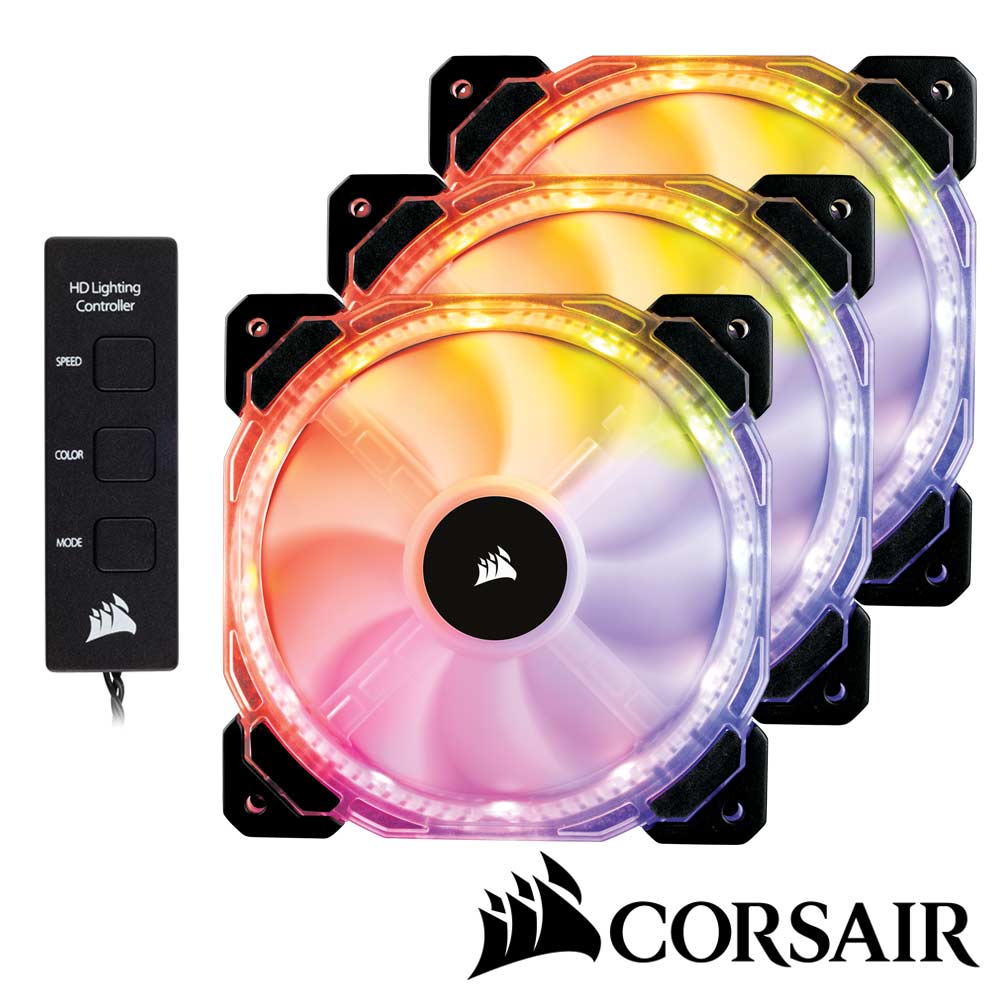 CORSAIR HD120 RGB LED120mm PWM風扇三包裝和控制器