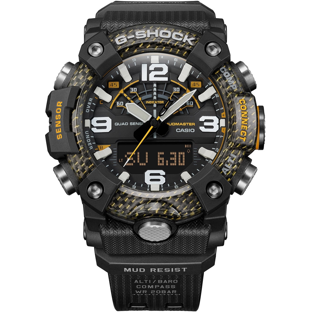 CASIO 卡西歐 G-SHOCK 極限運動 藍牙連線 多功能雙顯腕錶-GG-B100Y-1A