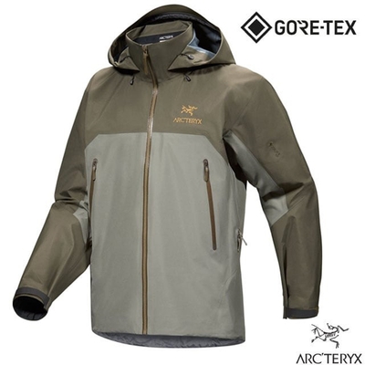 【ARCTERYX 始祖鳥】男 Beta AR Gore-Tex 3L 防水透氣連帽外套.風雨衣_X000007082 糧草綠/龍紋綠