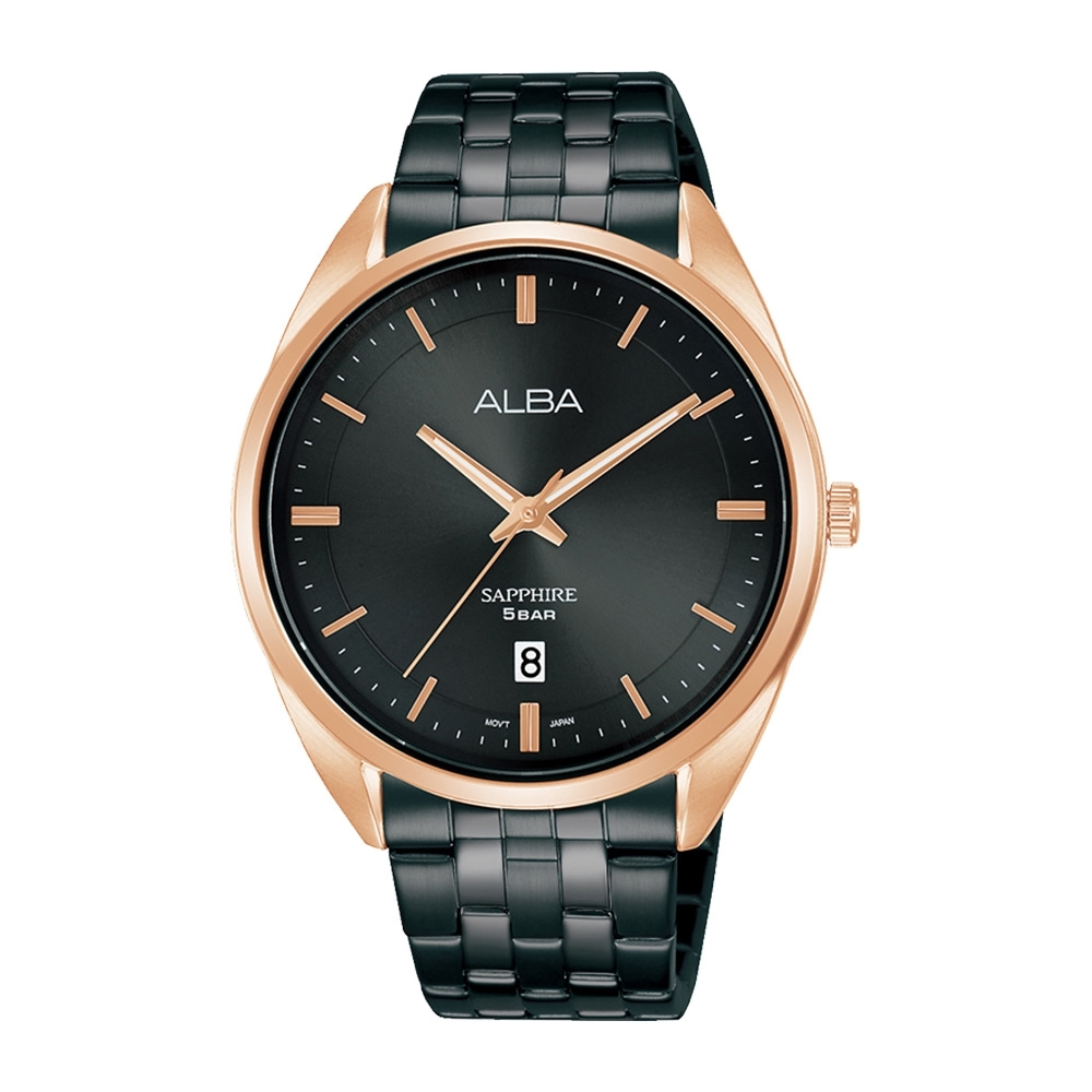 ALBA 雅柏 Prestige不鏽鋼藍寶石水晶錶41黑金色(AS9L04X1)