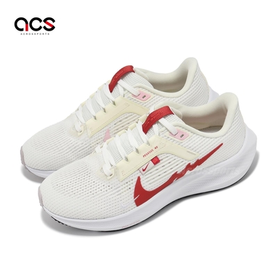 Nike 慢跑鞋 Wmns Air Zoom Pegasus 40 女鞋 米白 橘紅 小飛馬 運動鞋 龍年 FZ5059-121