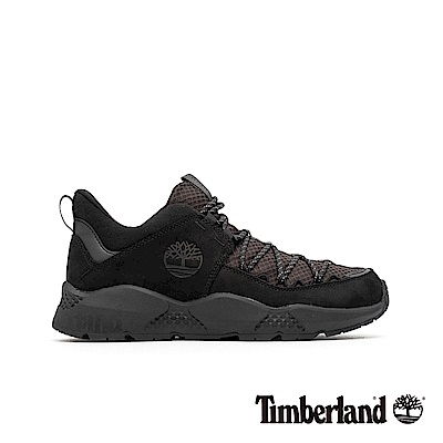 Timberland 男款NNH夜黑色全粒面革網格拼接球鞋|A1UZ8