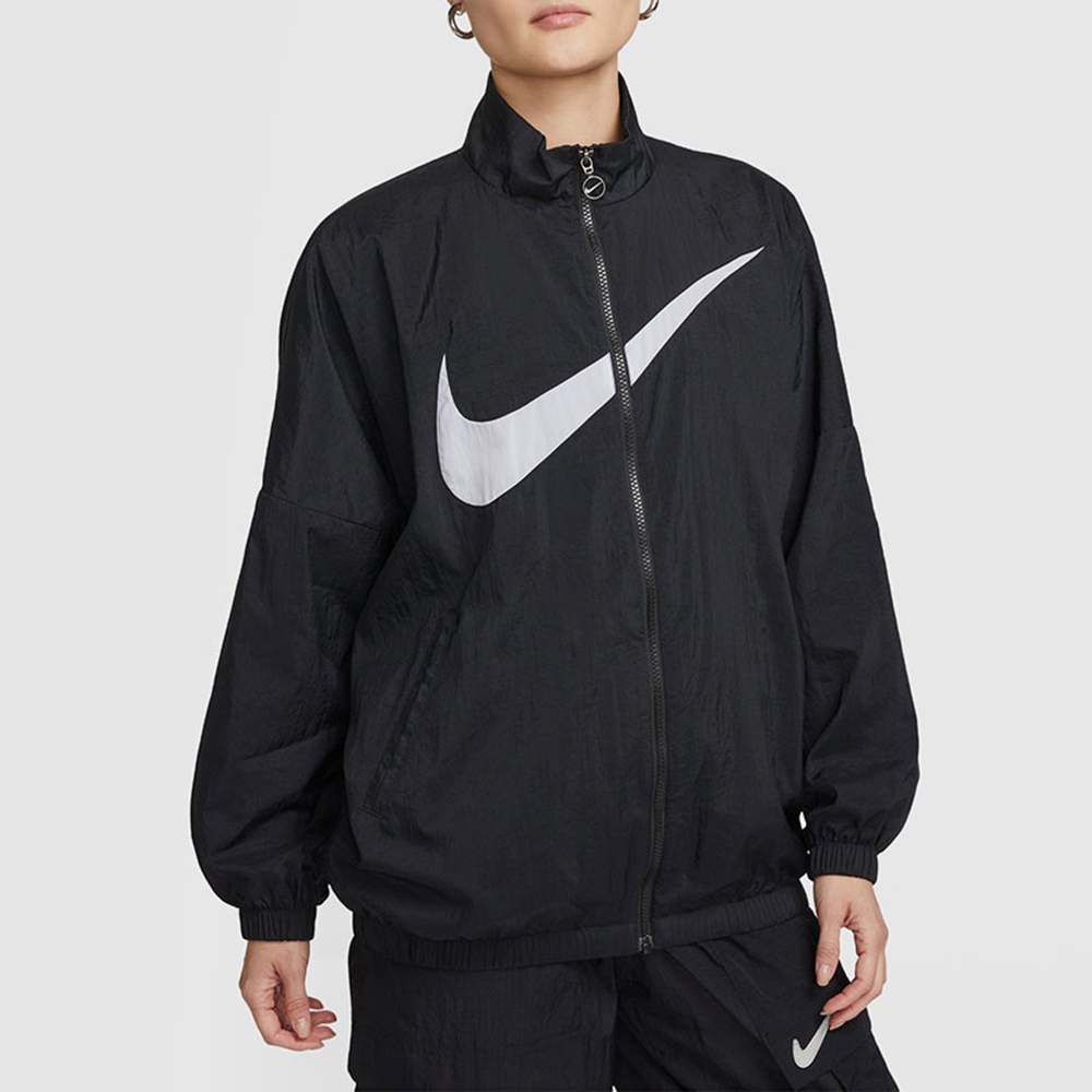 NIKE AS W NSW ESSNTL WVN JKT HBR 女風衣外套-黑-DX5865010 | NIKE