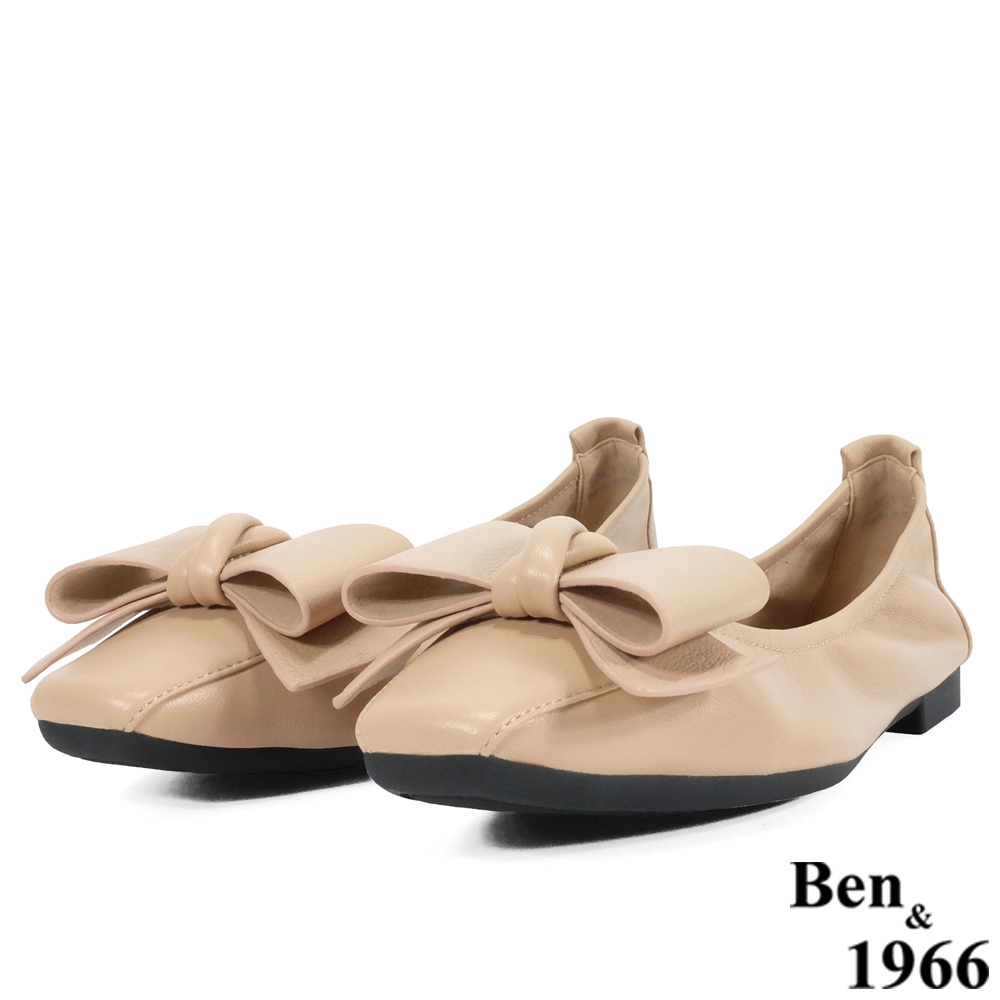Ben&1966高級頭層水染羊皮可愛舒適百搭包鞋-淺粉(228212)