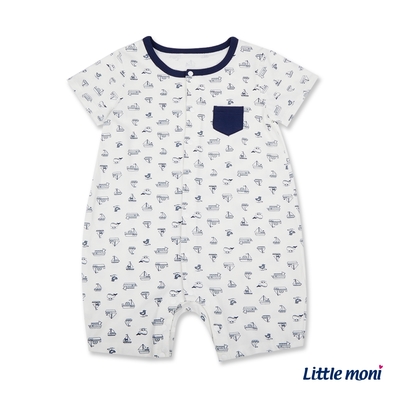 【Little moni】嬰兒繽紛印花帆船遊戲褲連身裝(66~90CM)