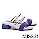 拖鞋 MISS 21 前衛摩登透明PVC麂皮寬帶粗跟拖鞋-紫 product thumbnail 1