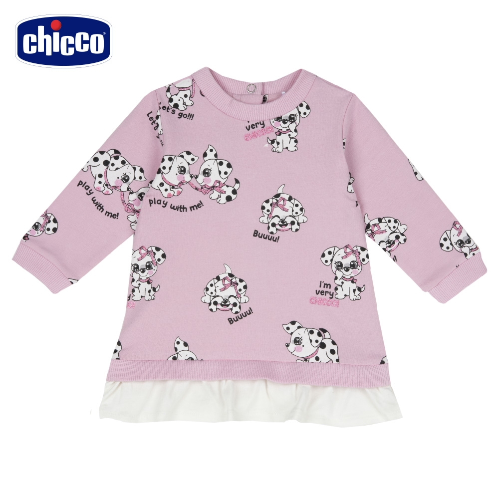 chicco-SB 粉紅丹丹-下襬荷葉長版上衣