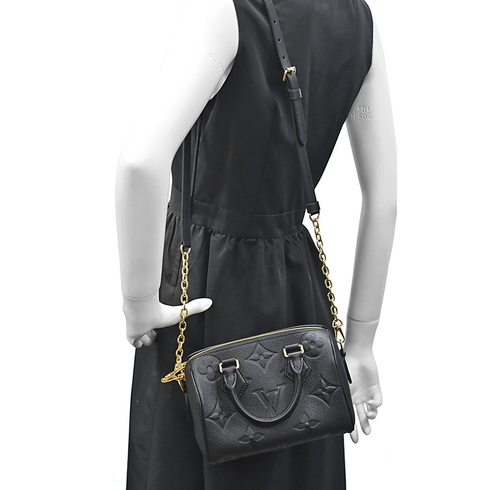 Louis Vuitton Speedy Bandouliere 20 Monogram Empreinte, Noir, M58953, EUC 