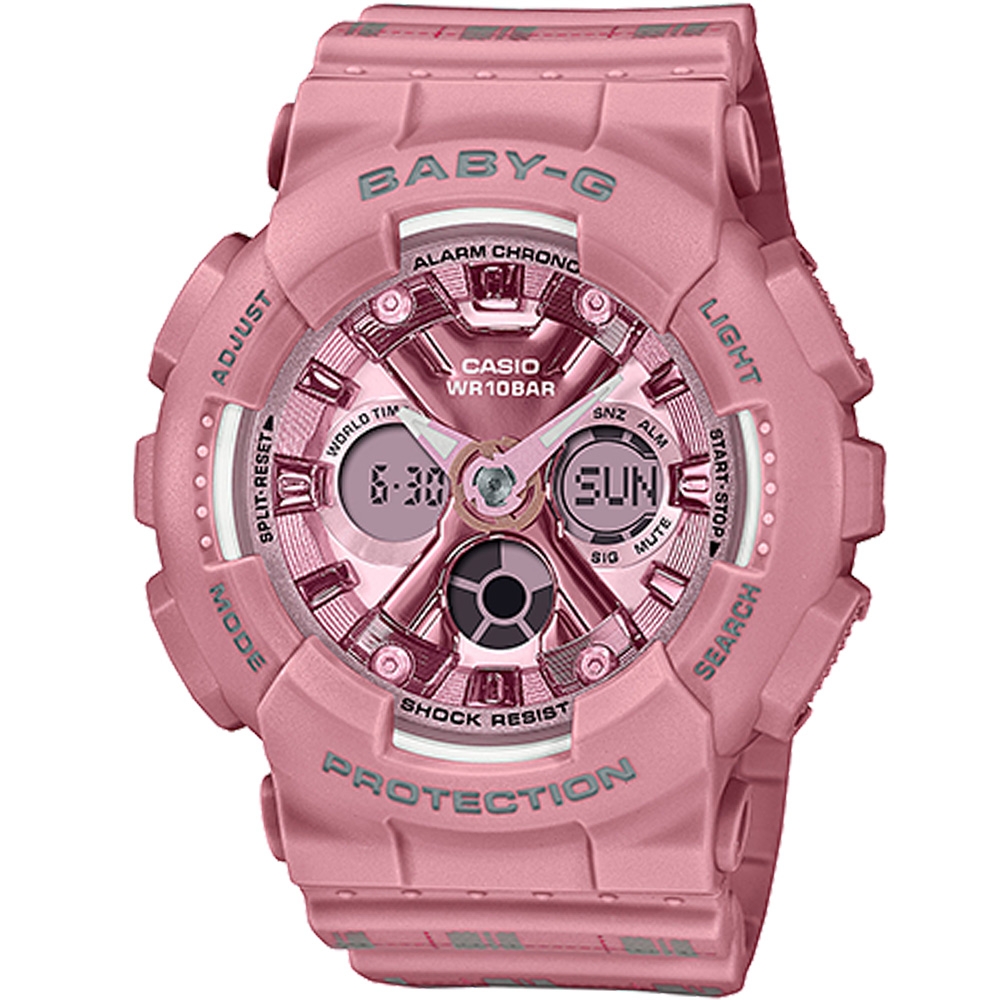 CASIO BABY-G 格紋學運風運動錶-BA-130SP-4A/梅紅| BABY-G | Yahoo奇摩