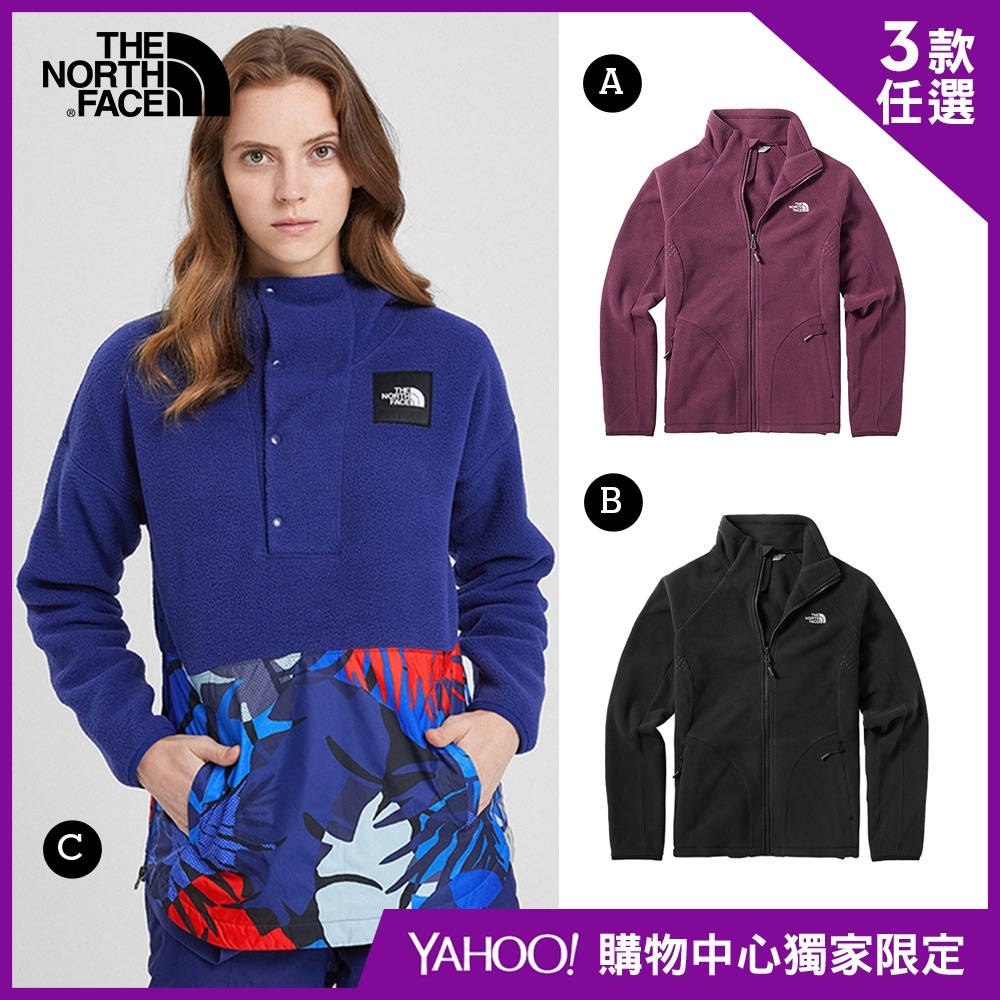 【The North Face】YAHOO獨家限定-北面女款經典抓絨上衣-3款任選