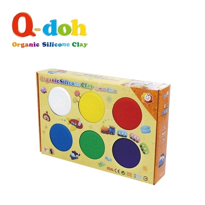 Q-doh 魔法定型有機矽膠黏土 6色補充盒 (基本色)