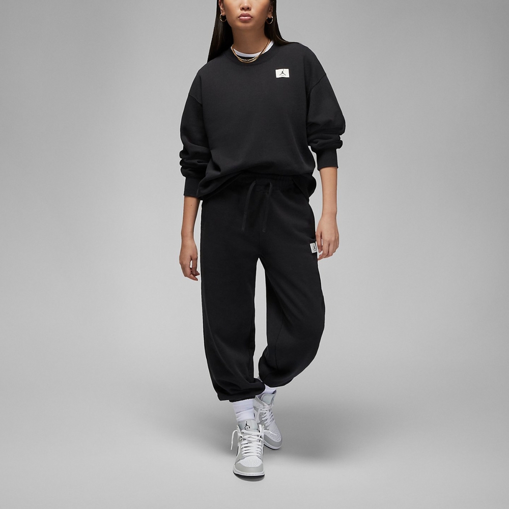 Nike 褲子Jordan Flight Fleece Pants 女款黑鬆緊抽繩休閒長褲DQ4608