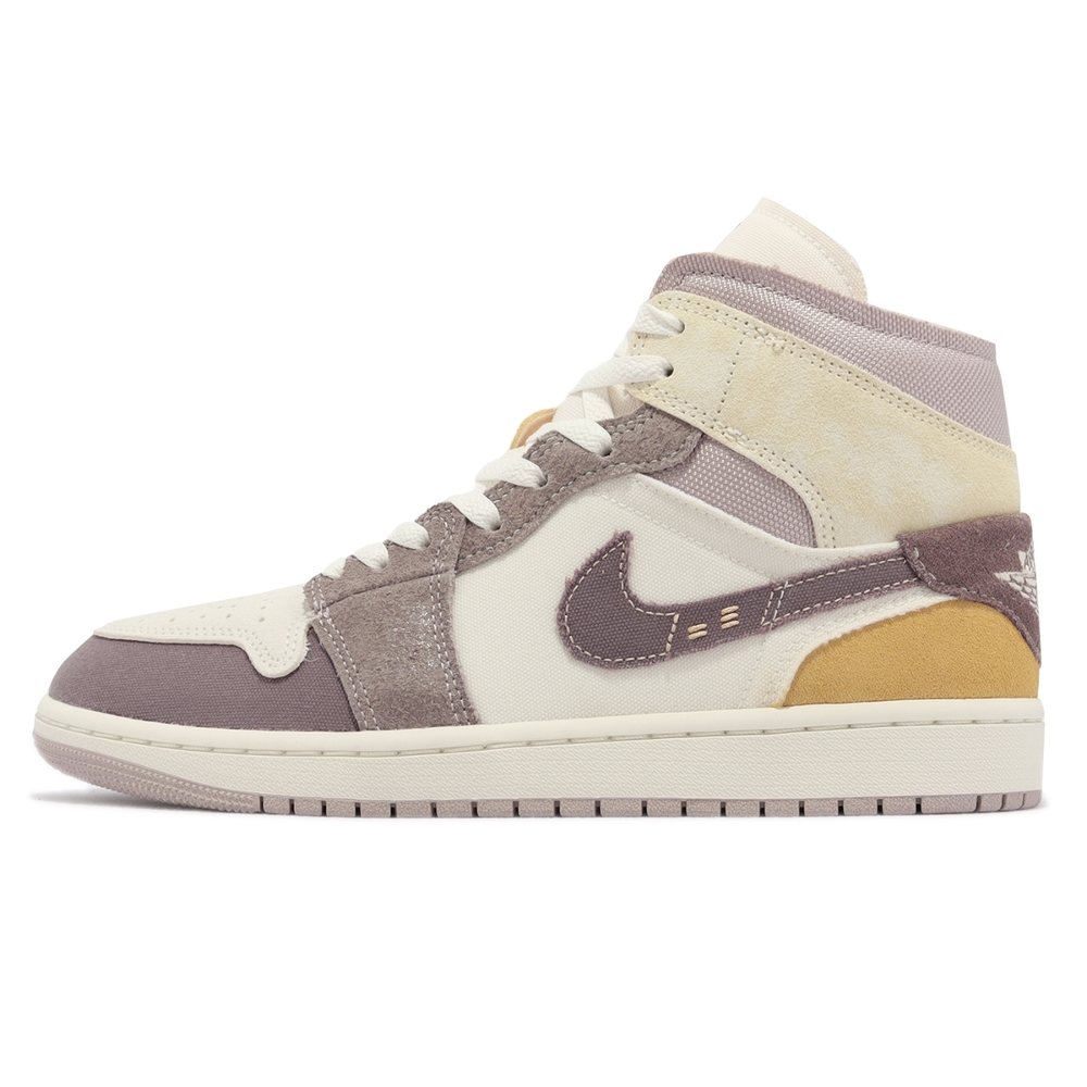 Nike Air Jordan 1 Mid SE CRAFT 男鞋白紫Taupe Haze AJ1 DM9652-102