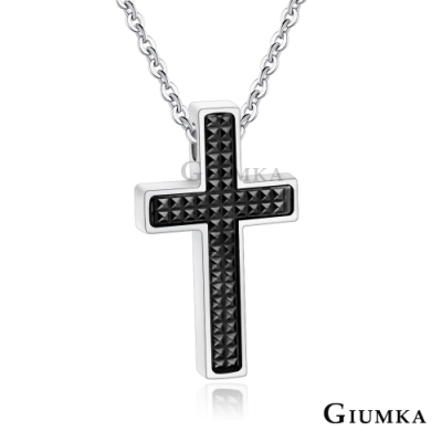 GIUMKA十字架白鋼項鍊 愛情忠貞男女短鍊 情侶黑色款 單個價格