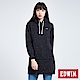 EDWIN 棉粒內刷毛長版厚連帽T恤-女-黑色 product thumbnail 1