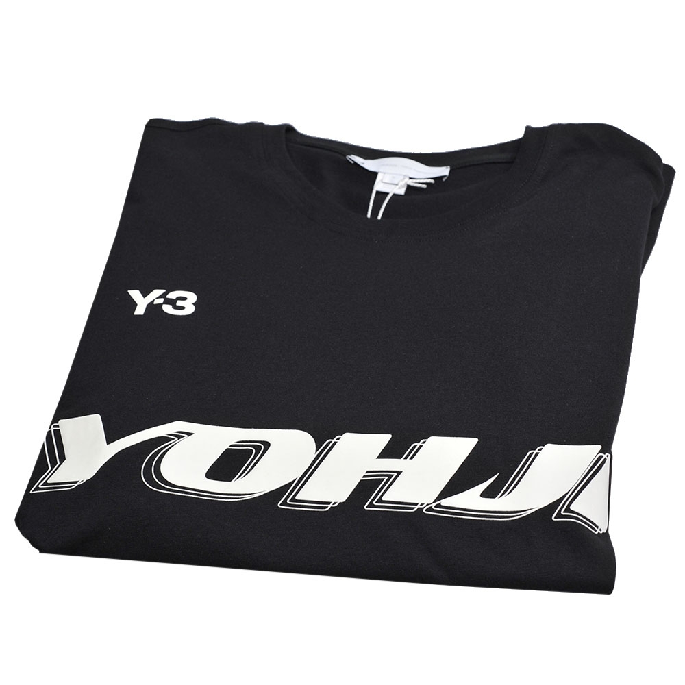 Y-3 U GFX SS TEE Y-3 YOHJI 高光澤字母圖騰山本耀司圓領短袖上衣(黑