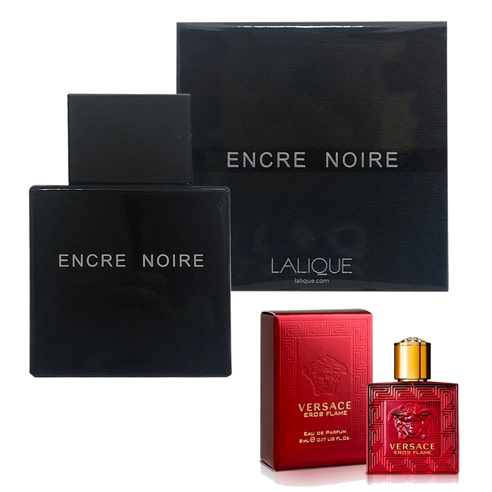 LALIQUE萊儷 ENCRE NOIRE 黑澤男性淡香水100ml+凡賽斯愛神．火焰男小香精5ml