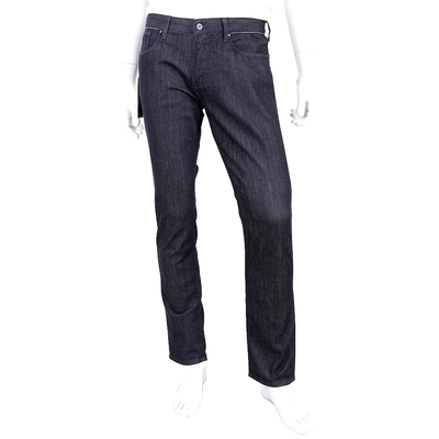 Emporio Armani J06 Slim Fit 同色老鷹標明線深藍色修身牛仔褲(男款)