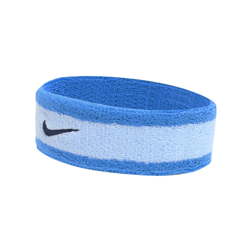 Nike 頭帶 Swoosh Headband 男女款 水藍色 天空藍 運動 路跑 籃球 髮帶 毛巾布 N000154442-5OS