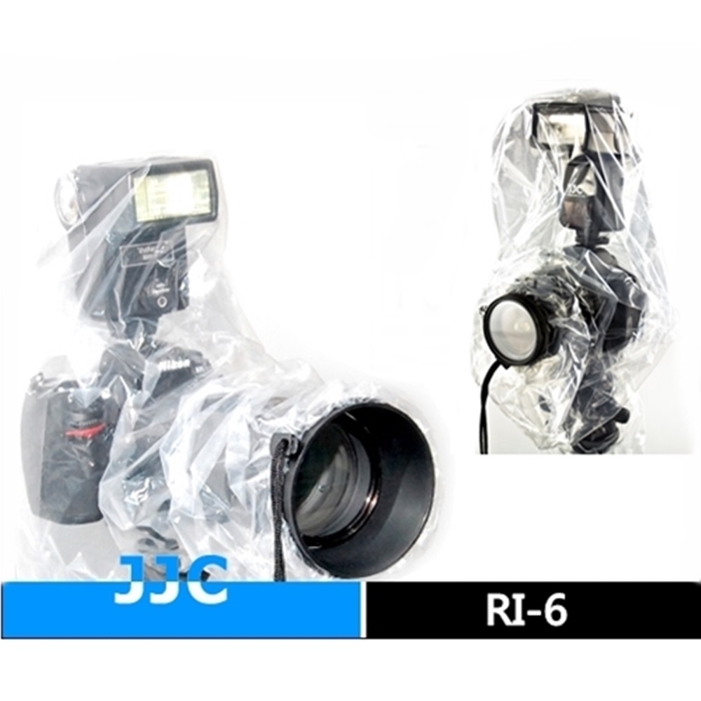 JJC單眼相機雨衣(2件,皆可裝機頂閃燈)單眼雨衣防雨罩防雨套防水套防水罩防塵罩防水殼適DSLR鏡頭機身RI-6