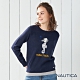 Nautica 女裝海馬圖騰長袖針織衣-深藍 product thumbnail 1