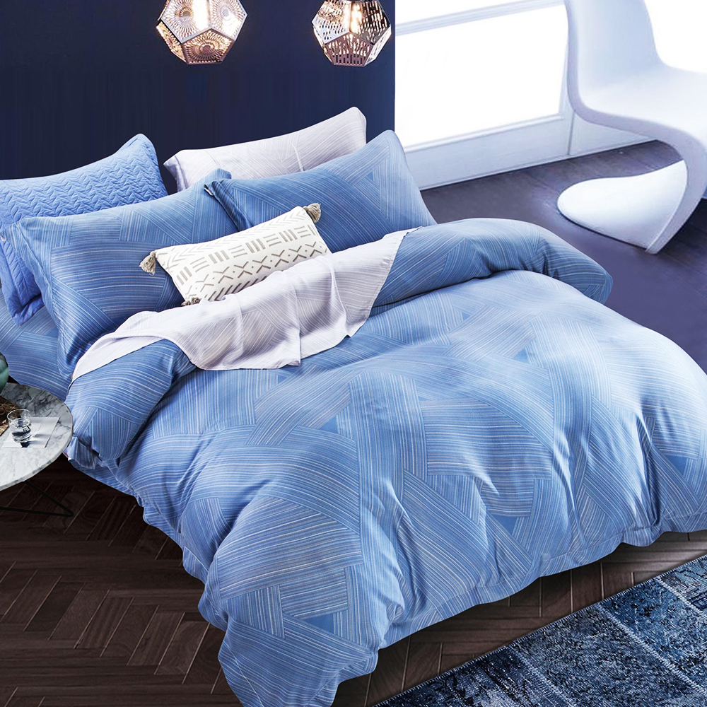 Saint Rose 藍調 雙人100%純天絲兩用被套床包四件組