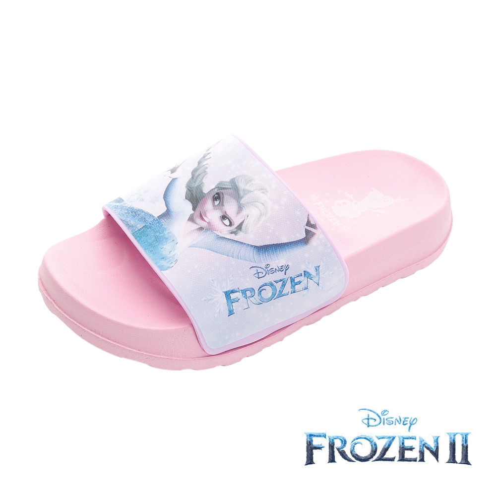 【Disney 迪士尼】正版童款 冰雪奇緣2 童拖鞋- 粉紅(FOKS41503)