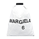 MM6 Maison Margiela JAPANESE燙印黑字LOGO字母花紋三角造型帆布手提肩背托特包(小/白) product thumbnail 1