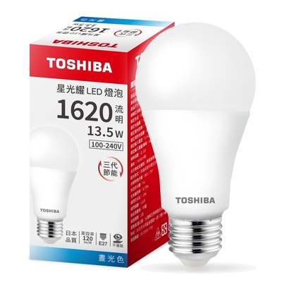 4入組 TOSHIBA東芝 日本LED燈泡 13.5W 星光耀 第三代高光效燈泡 (白光/自然光)