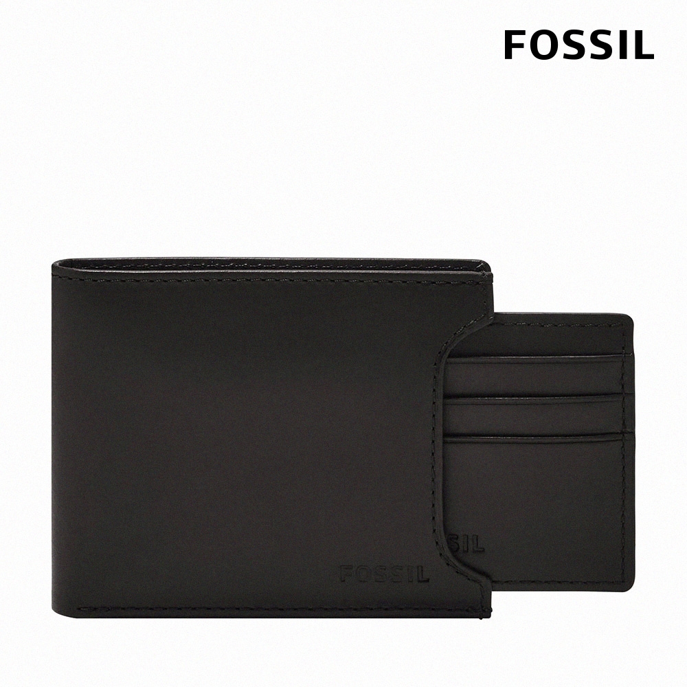 FOSSIL Derrick 二合一可拆式短夾-黑色 ML3685001