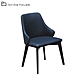 柏蒂家居-巴格工業風藍色皮革坐墊餐椅/休閒椅(單椅)-51x47x87cm product thumbnail 1