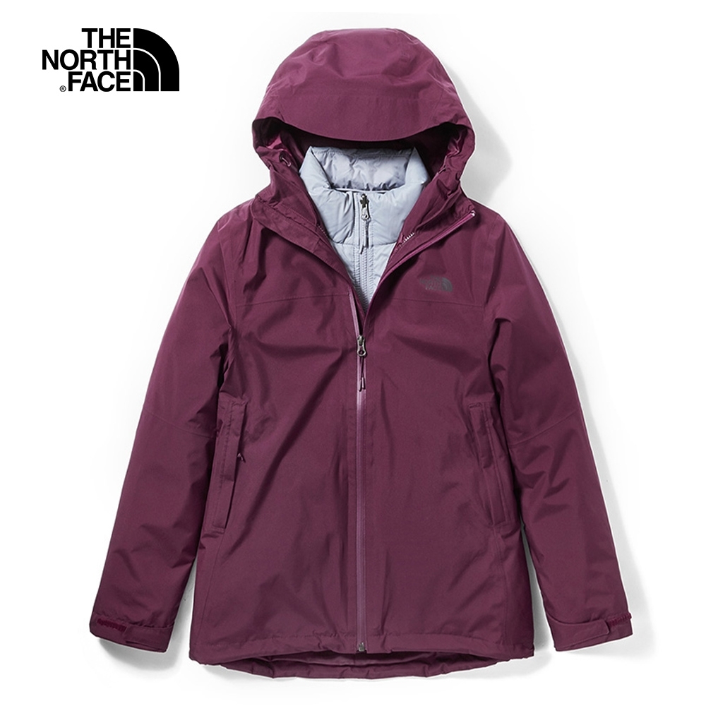 The North Face北面女款紫紅色防水保暖戶外三合一外套｜46I7SSJ